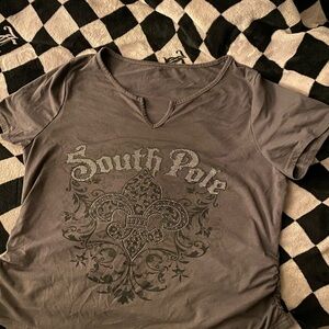 South Pole Charcoal Embellished Tee